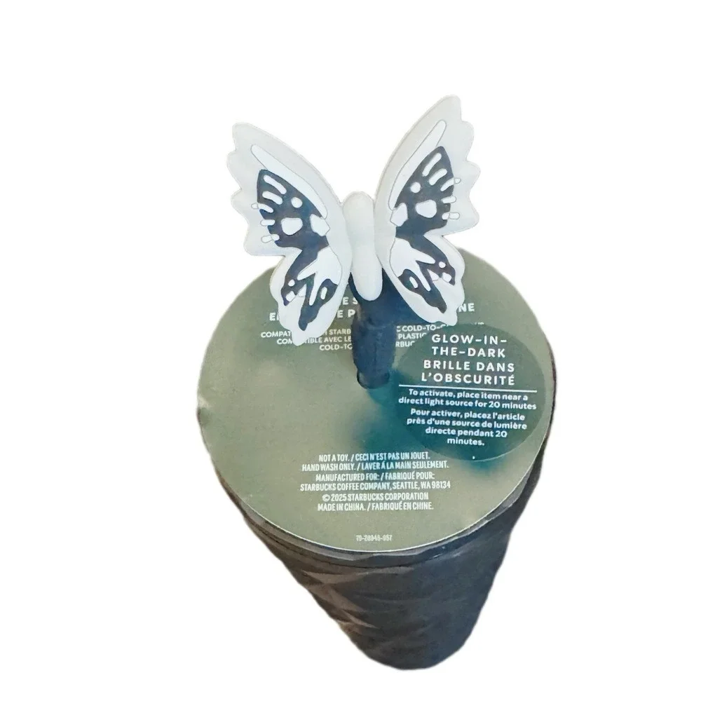 STARBUCKS TUMBLER‎ HALLOWEEN 2025 BLACK BUTTERFLY PRIZM GLOW-IN-THE-DARK TUMBLER
